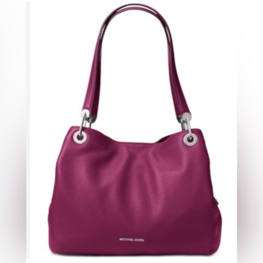 Michael Kors Raven Fuchsia Leather Shoulder Bag